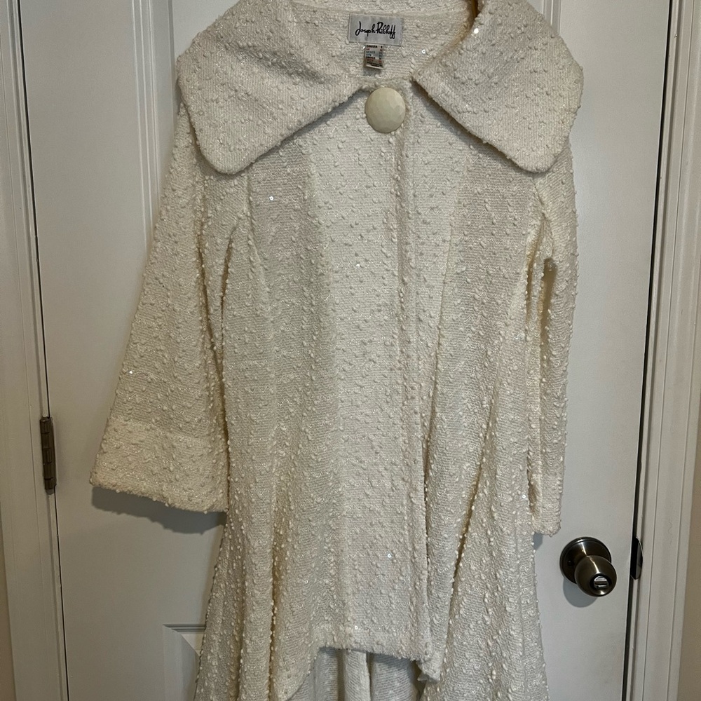 Vintage Joseph Ribkoff Ivory Textured Jacket with Large Button